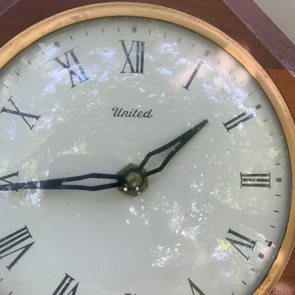 Vintage solid oak wall clock mirror!